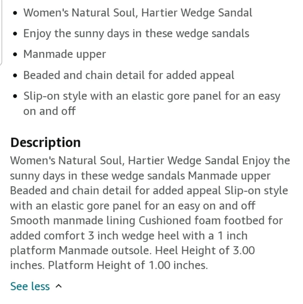 Natural Soul Hartier Wedge Sandals